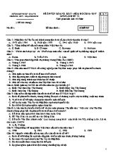 Đề ôn tập bài 6, 7 Lịch sử lớp 12 - Mã đề 067 - Năm học 2016-2017 - Trường THPT Thạnh Đông